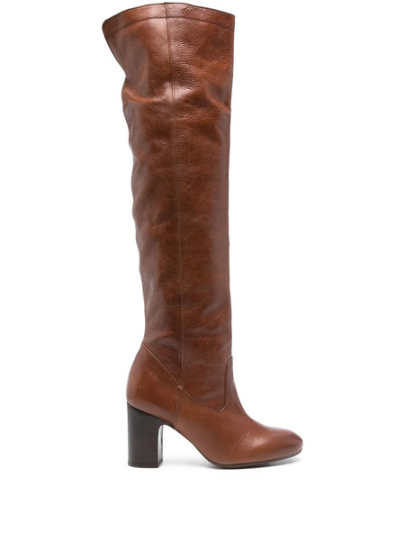  Chie Mihara 80mm Leather Knee-high Boots - Brown 