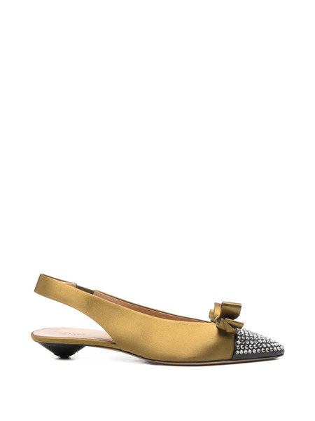  Chloé Alba Bow-detail Pointed-toe Pumps - Green 