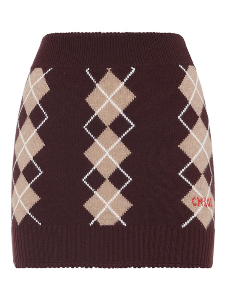 Chloé Argyle Mini Skirt - Red 