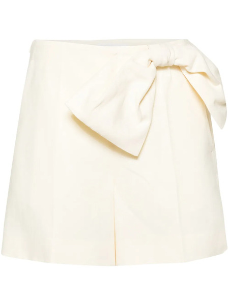  Chloé Bow-detail Linen Shorts - Neutrals 