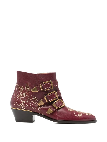  Chloé Buckle-fastening Embellished Boots - Red 