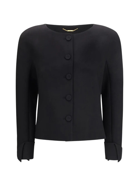  Chloé Collarless Fitted Jacket - Black 