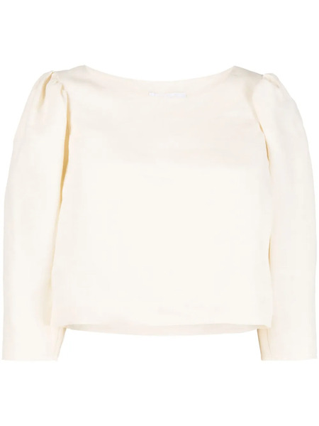  Chloé Cropped Linen Shirt - Neutrals 