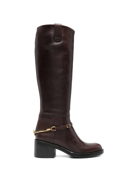  Chloé Dakota Round-toe Strap Boots - Brown 