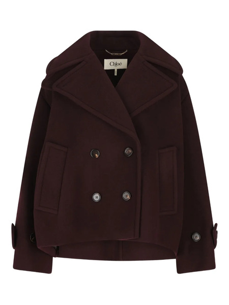  Chloé Double-breasted Long-sleeve Jacket - Purple 