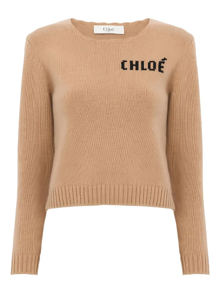  Chloé Embroidered-logo Sweater - Brown 
