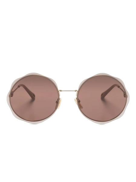  Chloé Eyewear Carlina Round-frame Sunglasses - Gold 