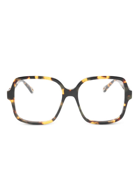  Chloé Eyewear Geometric Frame Glasses - Brown 