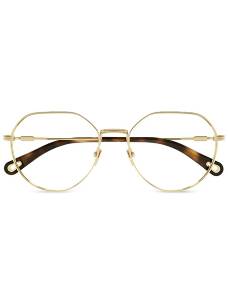  Chloé Eyewear Geometric-frame Glasses - Gold 