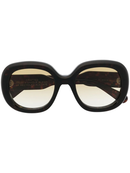 Chloé Eyewear Logo-print Oversized-frame Sunglasses - Brown 