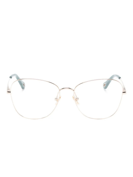  Chloé Eyewear Oval-frame Glasses - Gold 