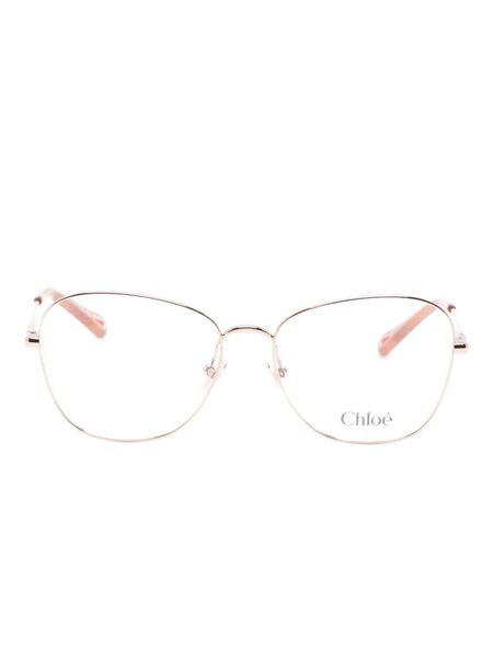  Chloé Eyewear Oval-frame Glasses - Gold 