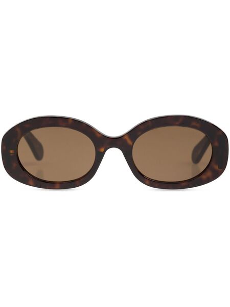  Chloé Eyewear Oval-frame Recycled-acetate Sunglasses - Brown 