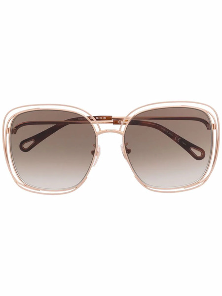  Chloé Eyewear Oversize Frame Sunglasses - Metallic 
