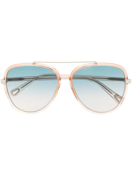  Chloé Eyewear Pilot-frame Tinted Sunglasses - Orange 