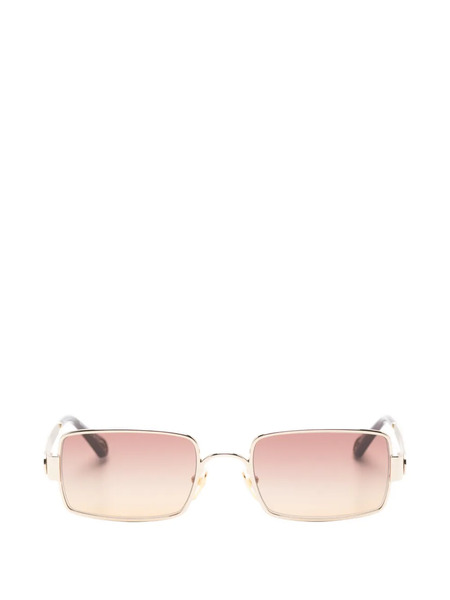  Chloé Eyewear Rectangle-frame Sunglasses - Gold 