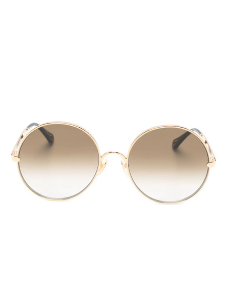  Chloé Eyewear Round-frame Sunglasses - Gold 