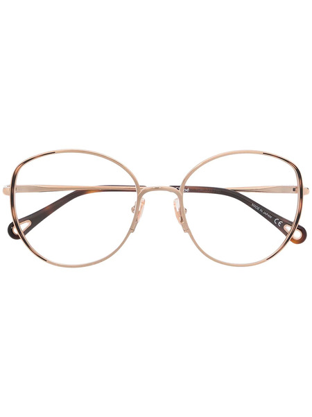  Chloé Eyewear Round Glasses Frames - Gold 