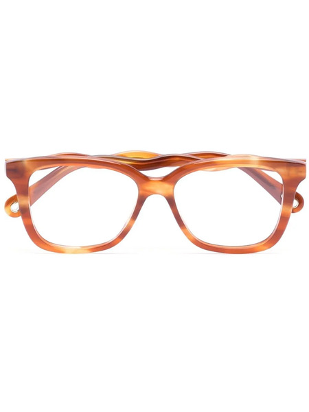  Chloé Eyewear Wavy Arms Rectangle-frame Glasses - Orange 