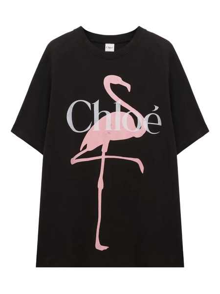  Chloé Flamingo-print T-shirt - Black 
