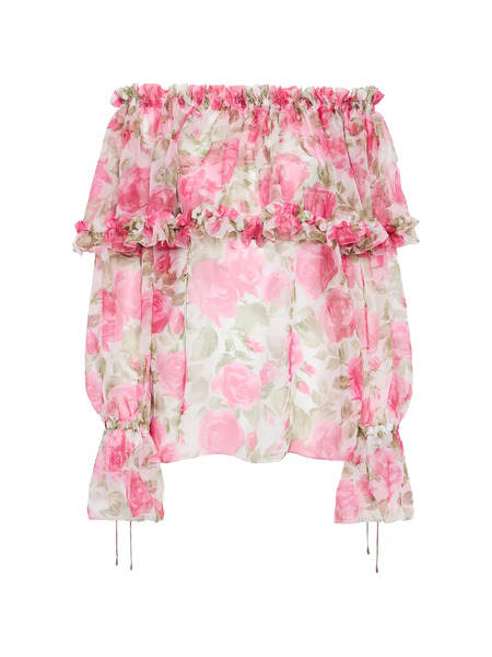  Chloé Floral-print Ruffled Blouse - White 
