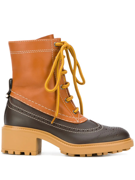  Chloé Franne Combat Boots - Brown 