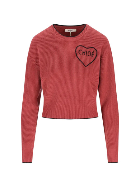  Chloé Heart Knitted Jumper - Red 