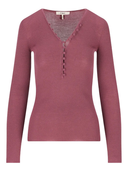  Chloé Henley Jumper - Pink 