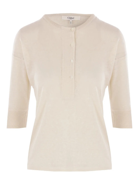  Chloé Henley Top - Neutrals 