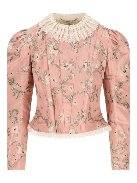  Chloé Jacquard Lace Jacket - Pink 