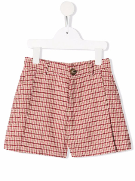  Chloé Kids Check-pattern Mini Shorts - Red 