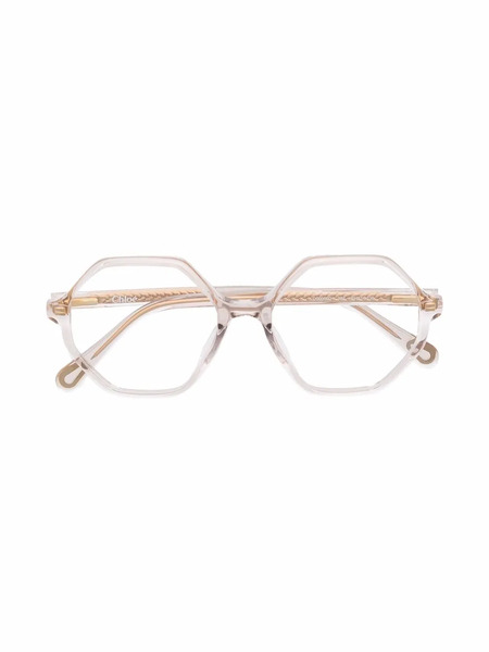  Chloé Kids Hexagonal-frame Glasses - Neutrals 