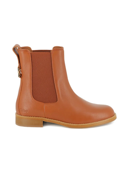  Chloé Kids Leather Chelsea Boots - Brown 