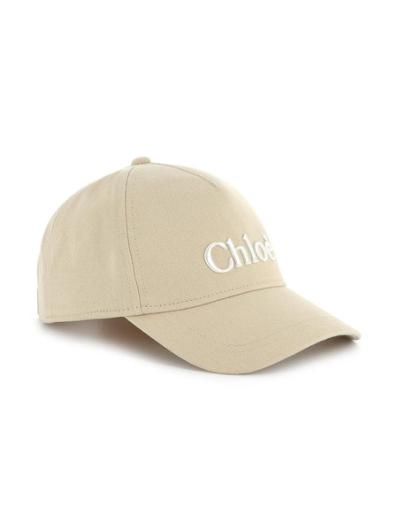  Chloé Kids Logo-embroidered Cap - Neutrals 