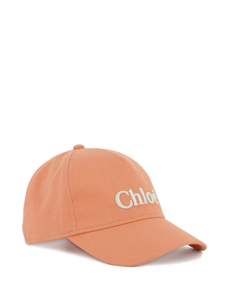  Chloé Kids Logo-embroidered Cap - Orange 