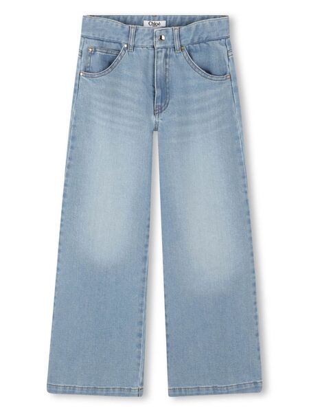  Chloé Kids Logo-patch Jeans - Blue 