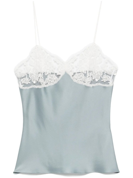  Chloé Lace Satin Top - Blue 