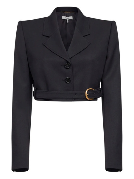  Chloé Lapel Belt Jacket - Black 