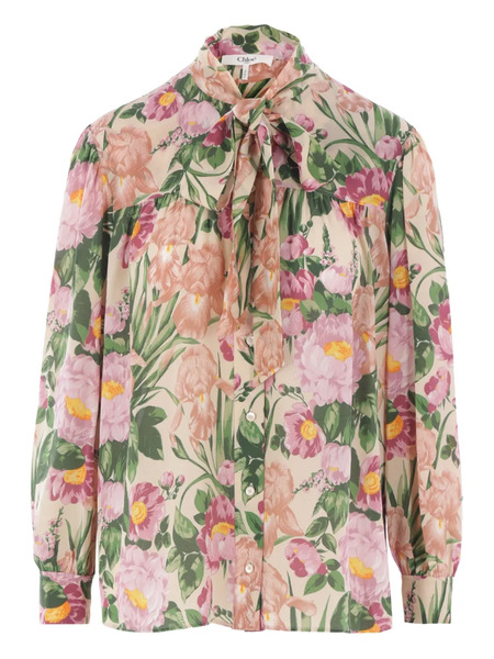  Chloé Lavallière Silk Blouse - Neutrals 