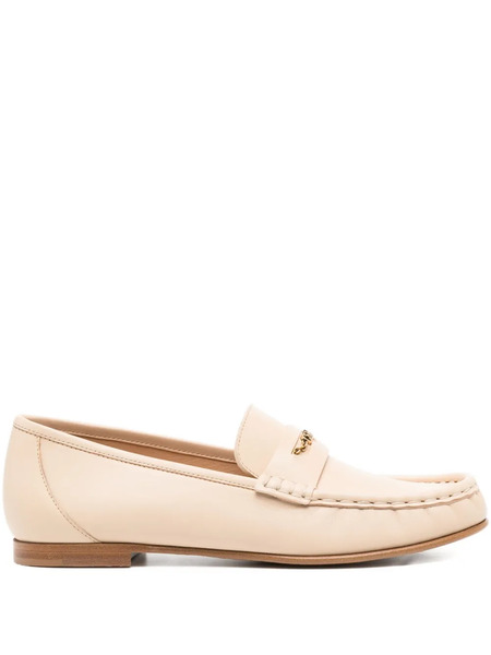  Chloé Leather Penny Loafers - Neutrals 