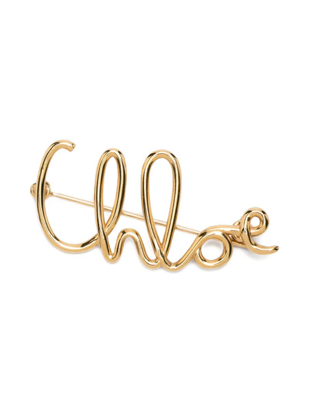  Chloé Logo Brooch - Gold 