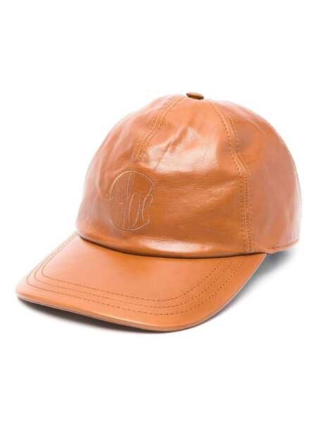  Chloé Logo-embroidered Leather Cap - Brown 