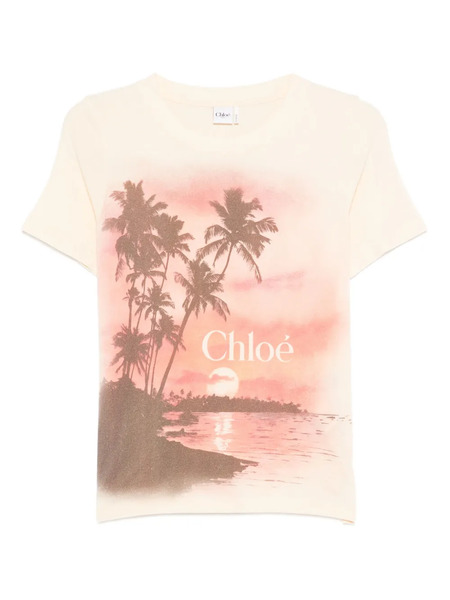  Chloé Logo-print T-shirt - Neutrals 