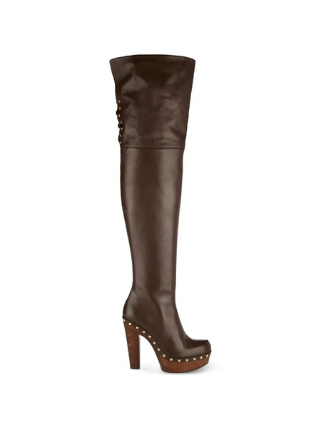  Chloé Lola Studded Boots - Brown 