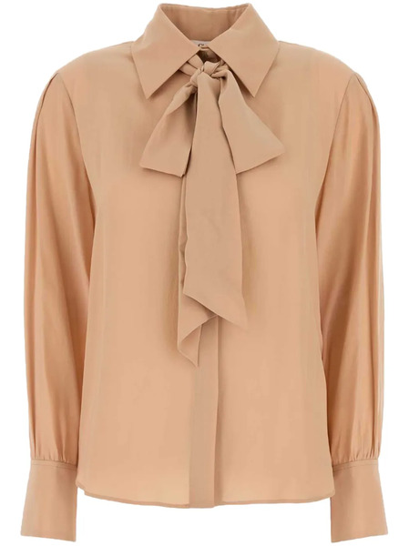  Chloé Long-sleeve Georgette Shirt - Neutrals 