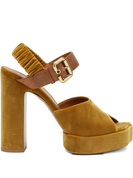  Chloé 95mm Aria Sandals - Yellow 