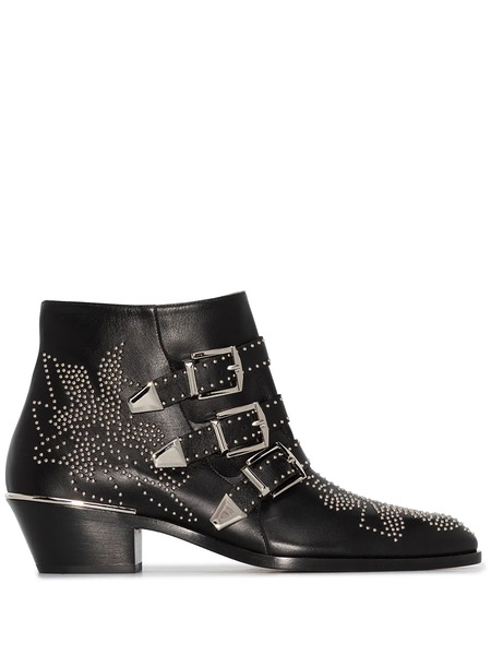  Chloé 30mm Susanna Biker Boots - Black 