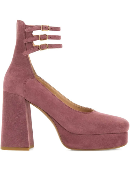  Chloé 100mm Triple-buckle Platform Pumps - Pink 