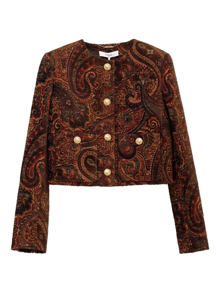  Chloé Paisley-printed Cropped Jacket - Brown 