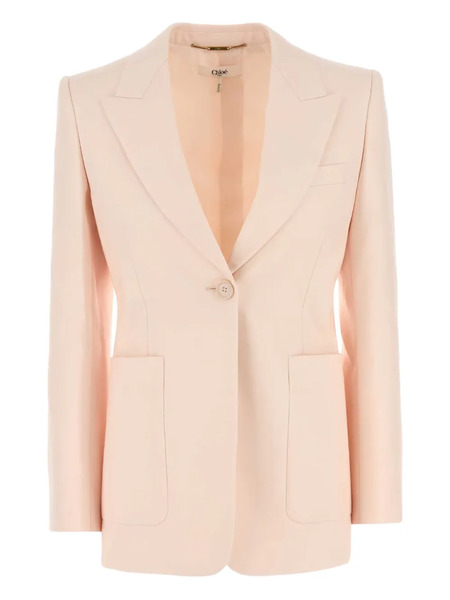  Chloé Patch-pocket Wool Blazer - Pink 